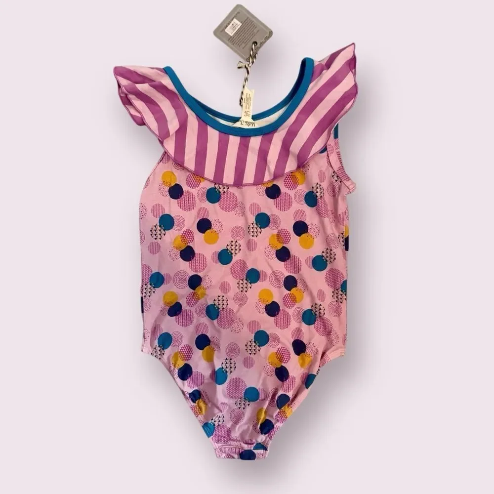 NWT New MATILDA JANE Ready To Tumble Ruffle Stripe Polka Dot Leotard Girls 10